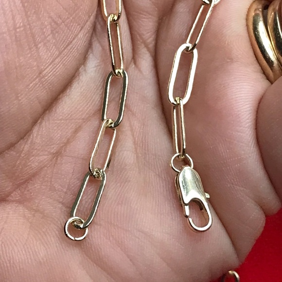 Yellow Gold Paperclip chain 18" - Picture 4 of 8